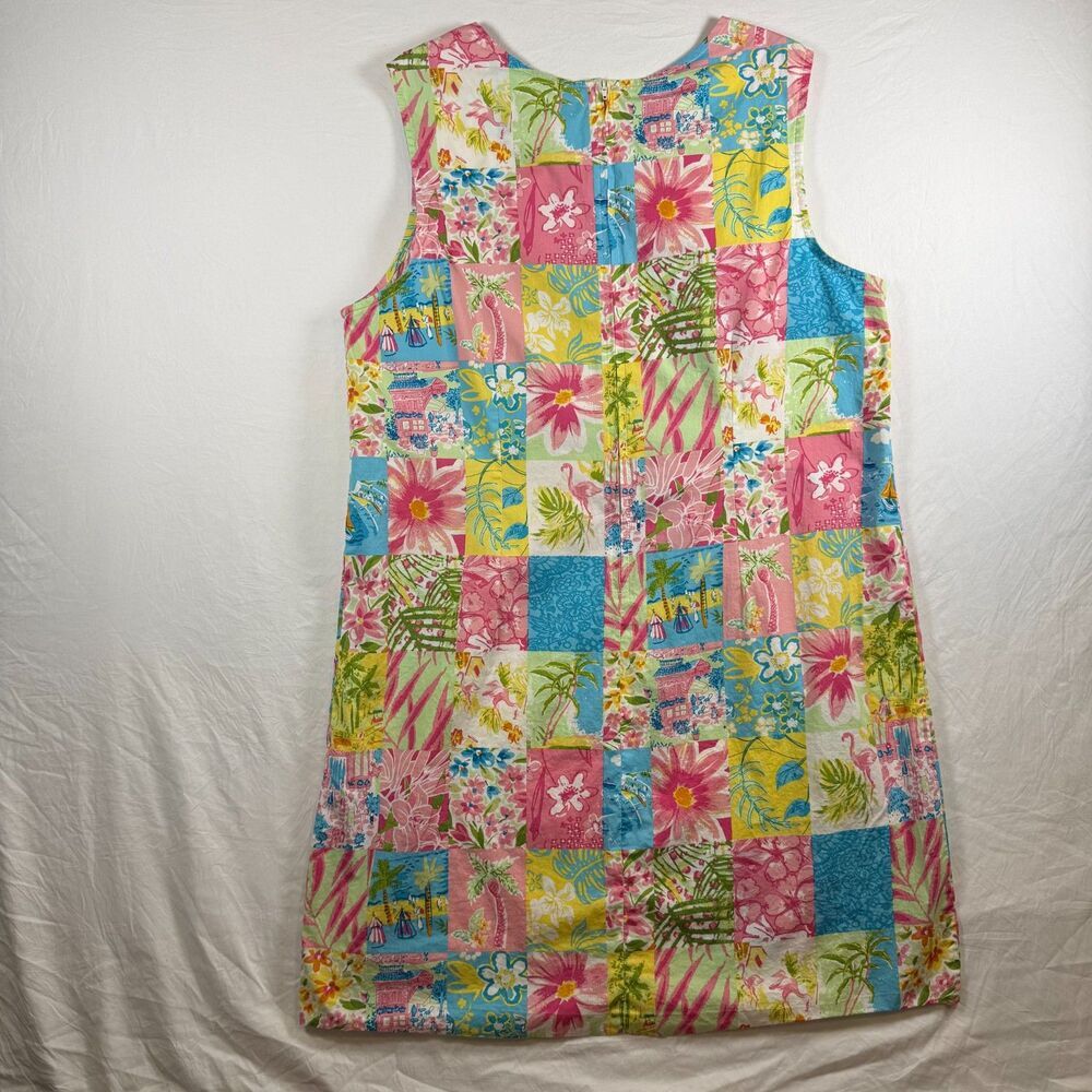 TY Original Wear Tropical Patchwork Shift Dress Size 18 Sleeveless